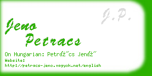 jeno petracs business card